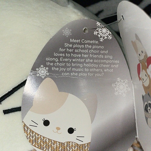 Original squishmallow 12 “ Camette the cat scarf round winter Christmas plush - Picture 13 of 15